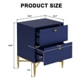 thumbnail image 3 of Boyel Living Nightstand with 2 Drawers, Modern X-shaped Leg Night Stand Ripple-Like Surface Wood Bedside Table for Living Room Bedroom,Blue, 3 of 8