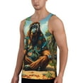 thumbnail image 2 of KLL Forest Meditating Gorilla Print Men's Muscle Gym Workout Stringer Tank Tops Bodybuilding Fitness T-Shirts Tank Tops Men-Large, 2 of 7
