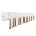 thumbnail image 2 of AWNTECH 24x10 Key West Right Motor Patio Retractable Awning Outdoor Canopy Sun Shade with Heavy-Duty Cassette, Brown and Terra Stripe, 2 of 3