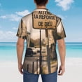 thumbnail image 3 of Lsque Rustic French Signpost pattern Hawaiian Shirt for Men, Unisex Summer Beach Casual Short Sleeve Button Down Shirts-X-Large, 3 of 9