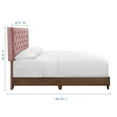 thumbnail image 2 of Tufted Bed Frame, Queen Size, Velvet, Wood, Walnut Pink, Modern Contemporary Urban Design, Box Spring Required, 2 of 5