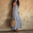 thumbnail image 5 of zbxnLI Women's Maxi Dress Spaghetti Strap Casual Loose Long Dresses with Pockets Summer Beach Vacation Sundress, 5 of 7