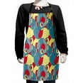 thumbnail image 1 of Abstract Kids Apron, Rhythmic Modern Spiral Mollusk Formed Shapes with Dotted Striped Illustration, Boys Girls Apron Bib with Adjustable Ties for Cooking Baking Painting, Multicolor, by Ambesonne, 1 of 2