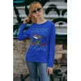 thumbnail image 2 of Old Glory Womens Ugly Christmas Sweater Shark Santa Hat Long Sleeve T Shirt, 2 of 4
