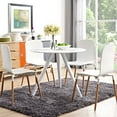 thumbnail image 2 of Modern Contemporary Urban Design Mid Century Kitchen Room Round Dining Table, White, Metal Wood, 2 of 4