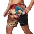 thumbnail image 2 of Movie Descendants The Rise of Red Mens Board Shorts Summer Swim Trunks Quick Dry Beach Swimwear Bathing Suit Swim Shorts with Compression Liner And Pockets, 2 of 7