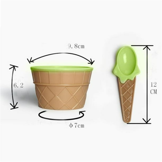 Precioso juego de cucharas para helado, cuenco de postre, herramientas para hacer helados, ideal para fiestas festivas, regalo para niños.