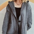 thumbnail image 6 of CheerKidz Women Fashion Knit V Neck Cardigan Loose Fit Sweater Casual Everyday Wear Versatile All Season Soft Cozy Lightweight Warm Stylish(Gray,S), 6 of 8