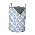 thumbnail image 1 of Oriental Laundry Bag, Illustration of Surreal Tree with Ornamental Swirls Vintage Feels, Hamper Basket with Handles Drawstring Closure for Laundromats, 13" x 19", Ceil Blue and White, by Ambesonne, 1 of 4