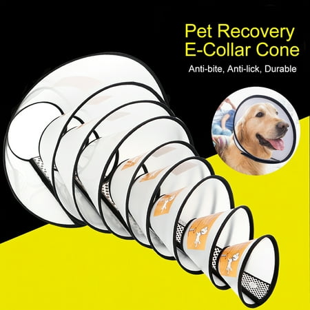 Pet Dog Recovery Collar Cone E-Collar Remedy Adjustable Protective Collar Anti-bite Anti-lick for Dogs Cats