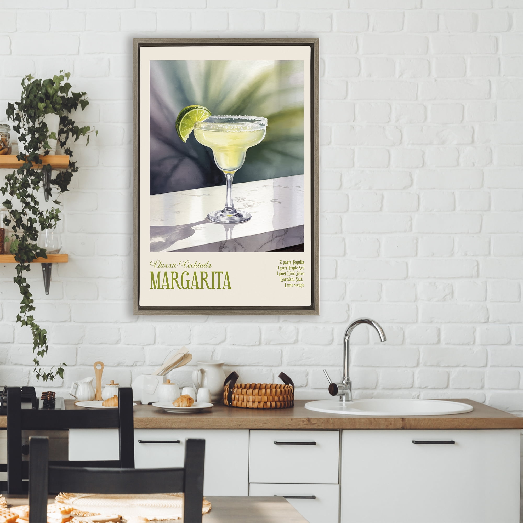 Stupell Industries Margarita on Marble Brown Framed Floater Canvas Wall Art, design by Andreas Magnusson