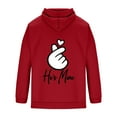 thumbnail image 5 of Unisex Valentines Day Hooded Sweatshirts Festival Printed Long Sleeve Casual Loose Drawstring Sweatshirt with Pocket (XL, Red), 5 of 5