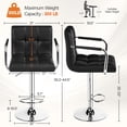 thumbnail image 3 of Taburetes de bar Yaheetech, 4 unidades, de piel sintética, ajustables, color negro, 3 of 9