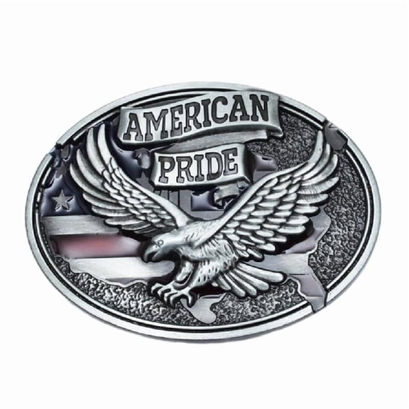 Yokua Western Belt Buckle Bronze Color Engraved Eagle Buckle Gift for Husband