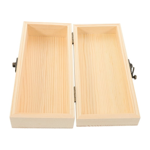 GAXIRE Unpainted Wooden Box Rectangular Diy Enthusiasts Home Decor 1Pcs 7.1X3.1X2.0In