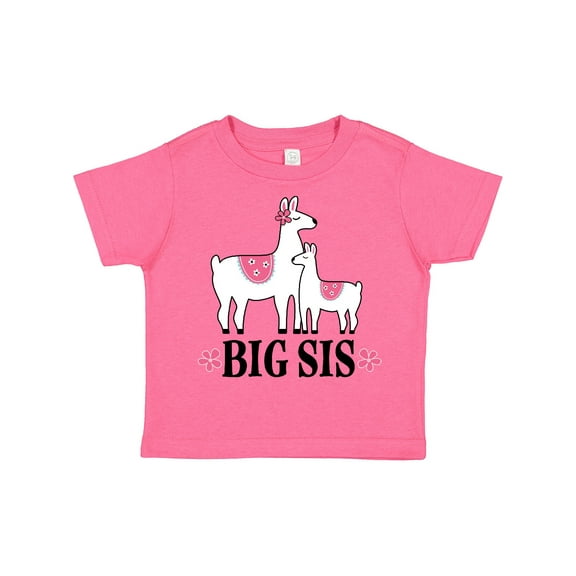 Inktastic Big Sis Girls Llama Sister Girls Toddler T-Shirt