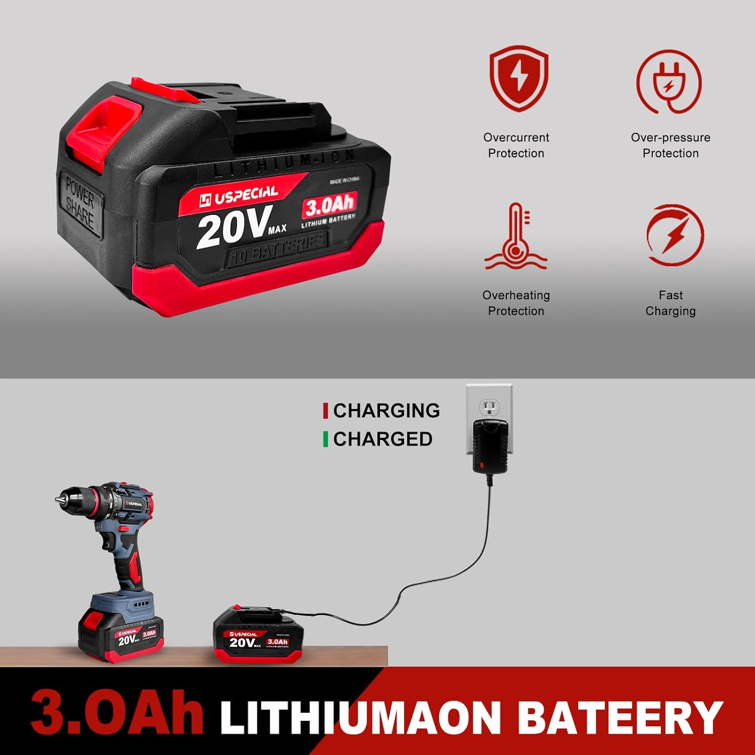 20V Cordless Brushless Power Drill Set, 3/8-Inch Chuck, 443 In-Lbs Torque, 2 Variable Speed