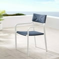 thumbnail image 7 of Modway Raleigh Stackable Outdoor Patio Aluminum Dining Armchair in White Navy, 7 of 7