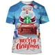 thumbnail image 2 of Camisetas con estampado de dibujos animados de Papá Noel para hombre, camisa de manga corta con gráfico de Navidad y nieve, ropa informal para vacaciones de verano, 2 of 4