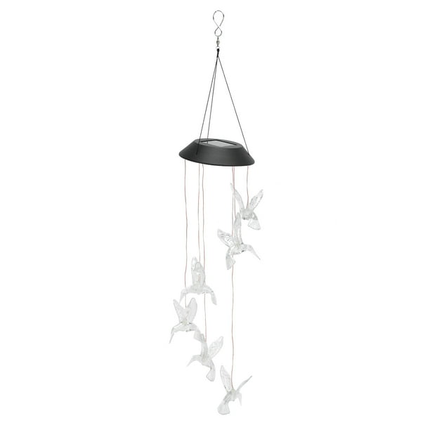 Luz solar, luz solar, lámpara de carillón de viento solar LED colorida, luces decorativas impermeables, diseño elevado