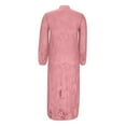 thumbnail image 4 of JGGSPWM Women Plus Size High Low Hem Shawl Round Neck Lace Short Front Long Back Casual Stretchy Knit T-Shirt Blouse See Through Top Pink M, 4 of 5