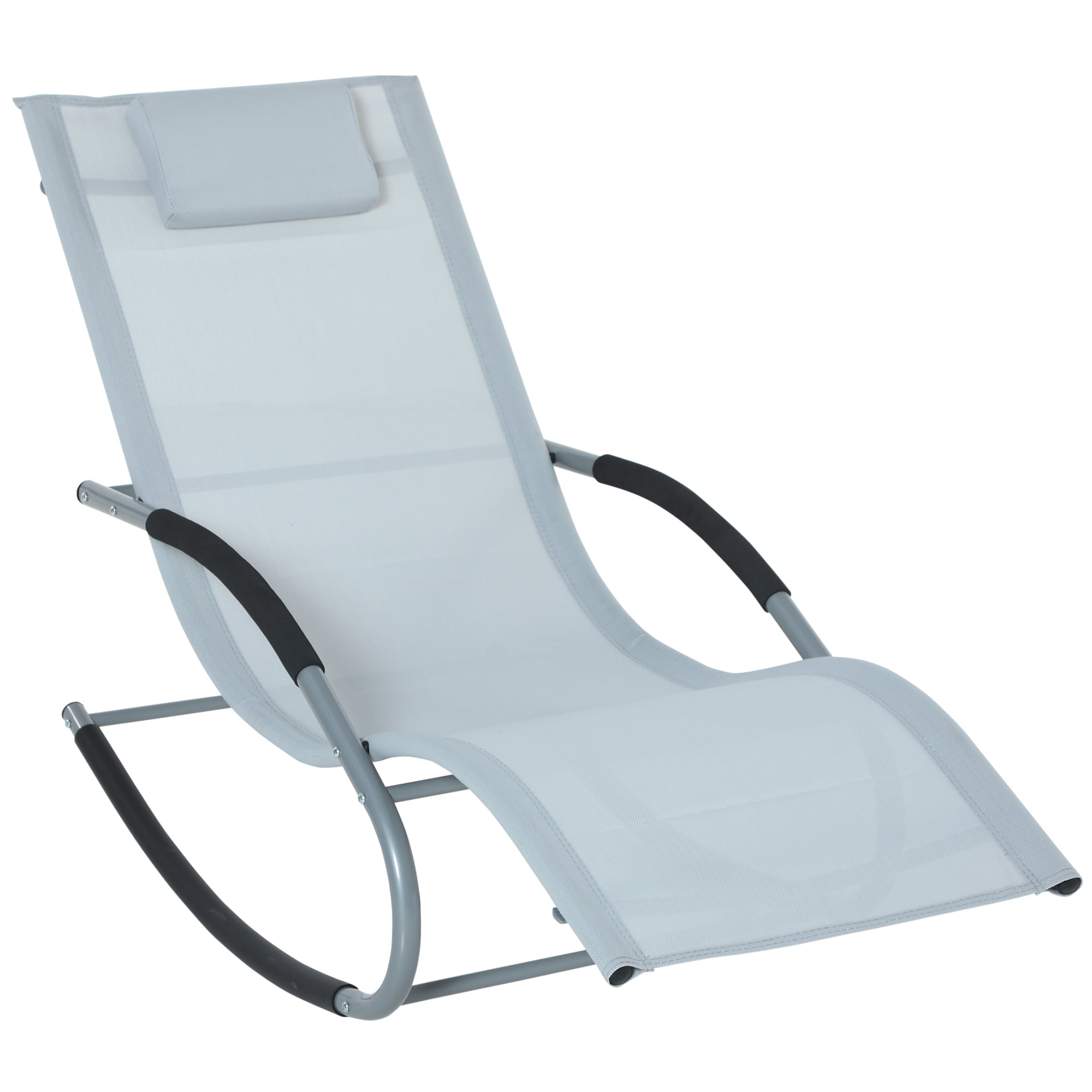 Outsunny Outdoor Wooden Adirondack Deck Lounge Chair with Ergonomic Design & a Built-In Cup Grey - Walmart.com