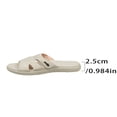 thumbnail image 7 of Rokment Womens Orthopedic Flat Walking Slides Sandals for Beach Summer 2026 Fashion Casual Comfortable Leather Open Toe Memory Foam Platform Slippers White Size 9, 7 of 7