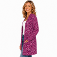 thumbnail image 2 of Women's Plus Size Burgundy Dot Print Cardigan, Long Sleeve Open Front Tunic with Pockets, 2 of 8