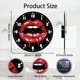thumbnail image 2 of Reloj de pared de labios rojos de 12 pulgadas, silencioso, moderno y decorativo, para cocina, sala de estar, dormitorio y oficina., 2 of 9