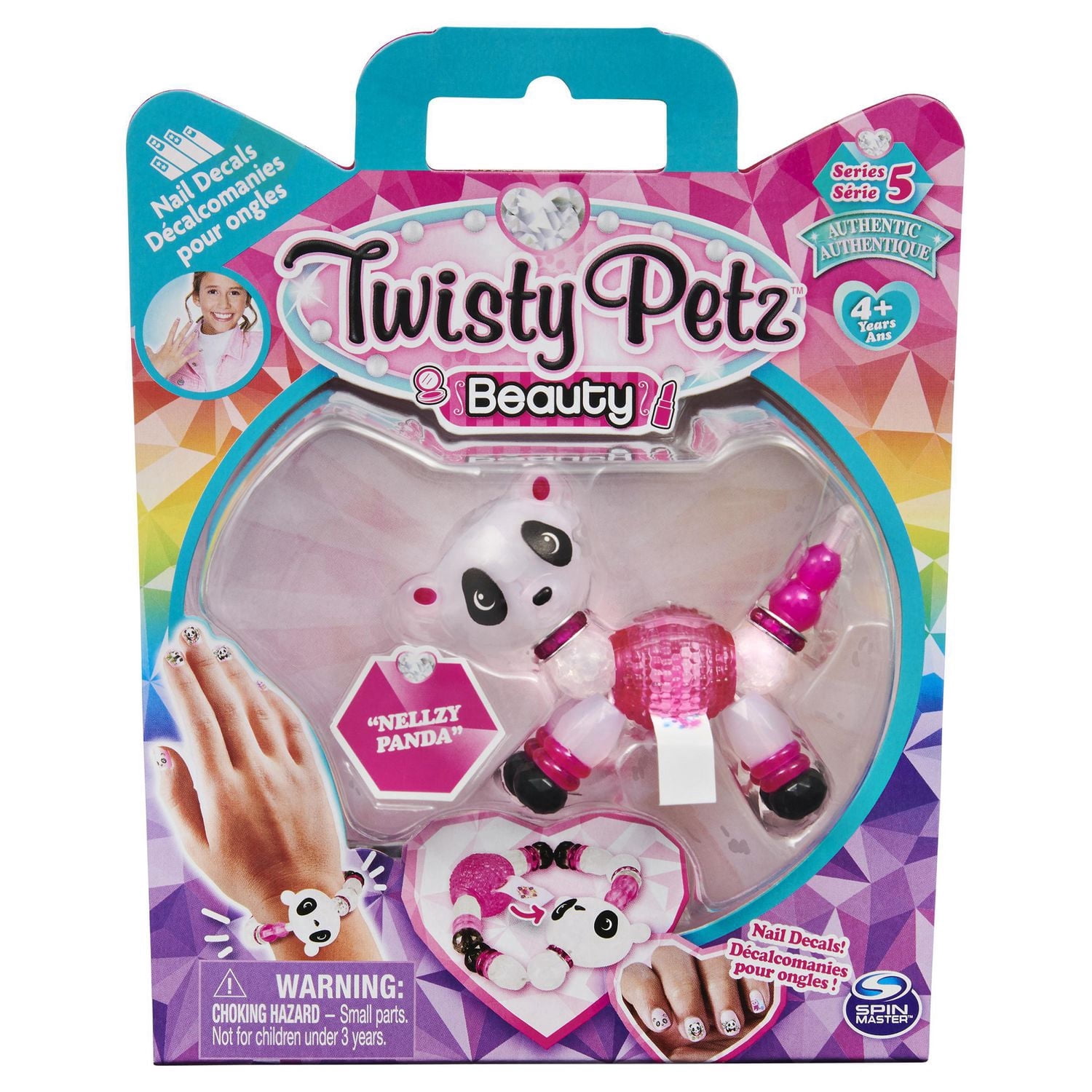 Twisty Petz Beauty, Série 5, Bracelet à collectionner Nellzy Panda avec décalcomanies pour les ongles, pour les enfants à partir de 4 ans