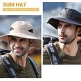 thumbnail image 2 of Sombrero para el sol para hombre, ala ancha, plegable, impermeable, protección UV, para montañismo, exterior, malla transpirable, para viajes, jardinería, pesca, correa ajustable, 2 of 5