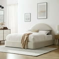 thumbnail image 2 of Platform Bed Frame, King Size, White, Velvet, Bedroom, Modern Contemporary Boutique HB36794, 2 of 9