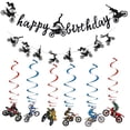 thumbnail image 2 of Pancarta de feliz cumpleaños con temática de motocicleta, suministros para fiesta de Motocross, decoraciones de cumpleaños, 2 of 4
