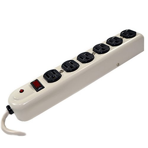 Wall Mount 6 Outlet Surge Protector Power Strip 10 ft Black WSP-600P Weltron 