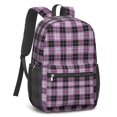 thumbnail image 2 of Purple and Black Checkered Pattern 17" School Backpacks for Teens,Waterproof Oxford Fabric,S-Shape Padded Straps for School,Travel,Hiking,Camping, 2 of 6