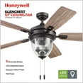 thumbnail image 3 of Honeywell Glencrest 52" Craftsman Industrial Oil Rubbed Bronze LED Outdoor Ceiling Fan with Light, 3 of 15