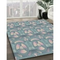 thumbnail image 2 of Ahgly Company Indoor Rectangle Patterned Marble Blue Novelty Area Rugs, Swatch Sample, 2 of 6