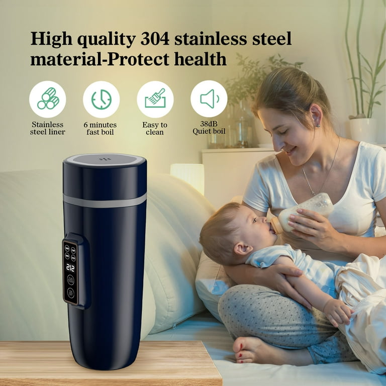 Travel Kettles Electric Small,350ml Stainless Steel 3 in 1 Digital Display  Portable Electric Kettle,One cup Mini Kettle in Automatic Shut off, Hot  Water Boiler Maker for Tea Coffee Milk Dark Blue 