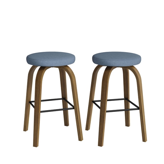 S-HOME Swivel Bar Stools Set Of 2, Fabric Upholstered 30 Inch Height, Ideal For Restaurants And Home Use