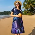 thumbnail image 4 of Balery Feathered Wolf Vestidos sueltos de manga corta para mujer, vestidos de verano 2025, vestidos casuales de corte A con vuelo., 4 of 6