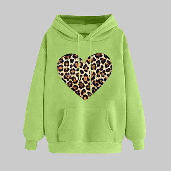 SOOMLON Valentines Day Hoodies for Women Lover Valentines Gift Plus Size Comfy Long Sleeve Crewneck Sweatshirts Tops Funny Love Heart Graphic Pullovers Shirts Fashion Holiday Outfits 2025 Green XL