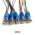 thumbnail image 3 of Maoww 5 Pcs Interrupteur à Bouton-Poussoir Automatique 16mm Portable Rond Autobloquant Imperméable Anti-Corrosif Anti-Flammes Interrupteurs Réinitialisables Blanc, 3 of 6