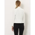 thumbnail image 4 of Chaqueta abierta de la chaqueta del traje de la cosecha del trabajo de la oficina del frente de las mujeres Blanco Sólido S, 4 of 5