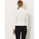 thumbnail image 4 of Chaqueta abierta de la chaqueta del traje de la cosecha del trabajo de la oficina del frente de las mujeres Blanco Sólido M, 4 of 5