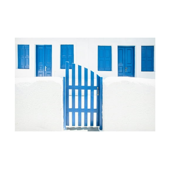 Trademark Fine Art Linda Wride Whitewash And Blue Paint Canvas Wall Art