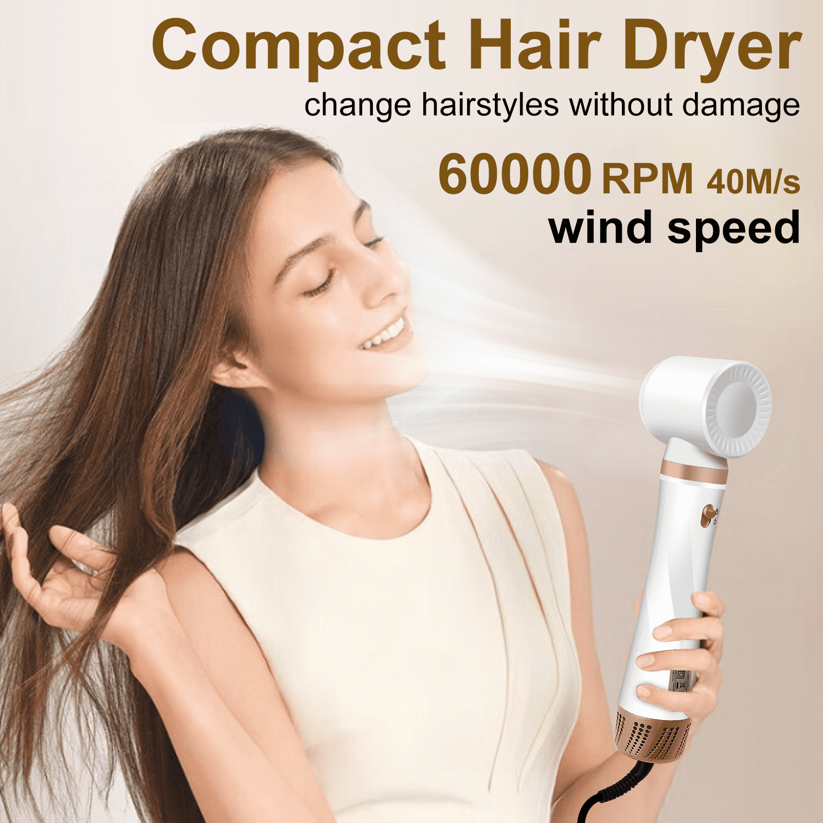 JIGUOOR Hair Dryer Brush Set, 5 in 1 Hot Air Blow Dryer Brush, Curling Iron, Hair Styling Tools for Drying, Curling, Straightening, Smoothing
