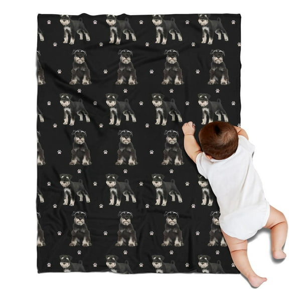 Schnauzer Dog Blanket,Comfortable Soft Flannel Throw Blanket,All Season,Warm Lightweight Blankets for Sofa Bed Couch Living Room Chair,30"x40"