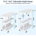 thumbnail image 6 of Tribesigns Height Adjustable C Table with Wheels, Mobile Bedside Sofa Couch Side Table for Laptop, White, 6 of 7