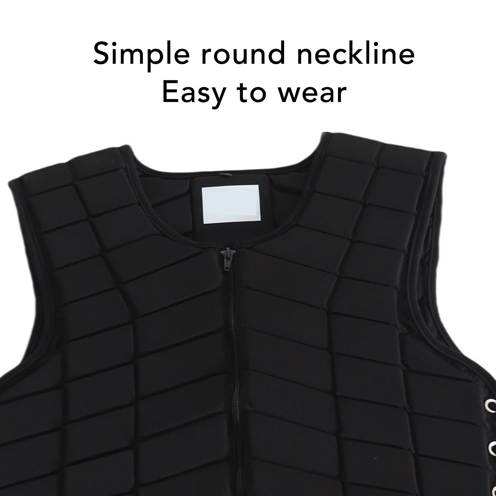Riousery Equestrian Vest Professional Zip Closure Horse Riding Protective Vest Extended Padding Adult Size XL Black 26.8 inches / 68 cm