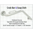 thumbnail image 3 of Bathroom Grab Bar & Soap Dish for Tub Shower Safety/304 Stainless/Right/Polished Chrome/ 24" x 16", 3 of 6